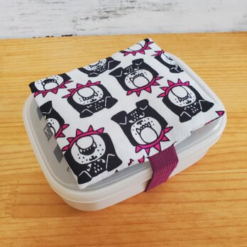 お弁当に！保冷剤ケース付きお弁当箱ゴムバンド ランチベルト  犬柄