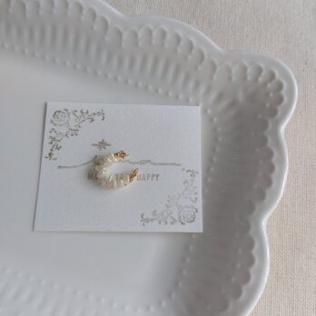 14kgf キラリと輝く凸凹淡水ケシパールの上品イヤーカフ