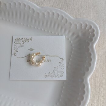 14kgf キラリと輝く凸凹淡水パールの上品イヤーカフ