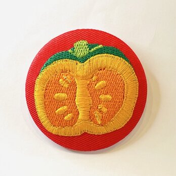 刺繍ブローチ　かぼちゃ