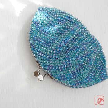 ばあば ⁛ つぶつぶガラスビーズのさらに大き目がま口（spindrift ・2219）