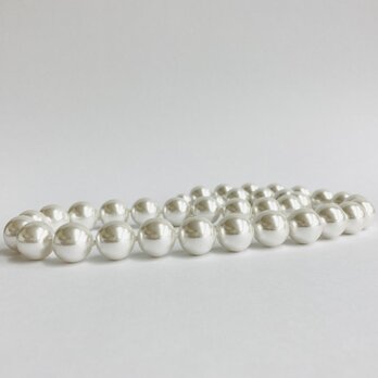樹脂パールオールノットミディアムネックレス/14mm約53cm/ホワイト/made in japan