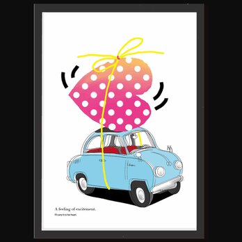 WakuWaku　クルマ　送料無料 　sei新着作品/新着順　イラスト　ポスター　アートポスター　4086