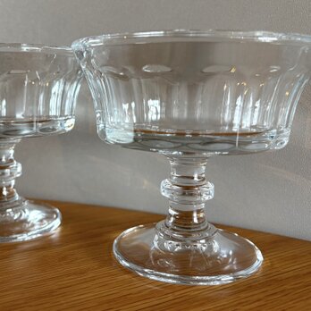 フランスの古いフルーツグラス　シャンパーニュグラス【ペアグラス】