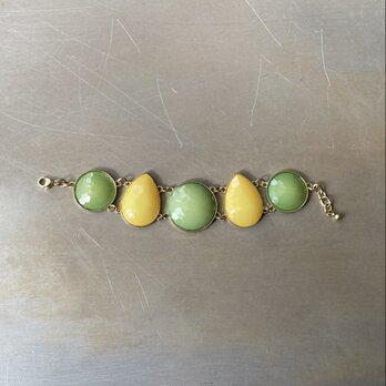 Vintage 90s-00s USA retro green×yellow bijou bracelet