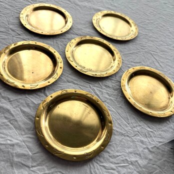 Vintage brass coaster ༶⠜ヴィンテージ真鍮のコースター1枚