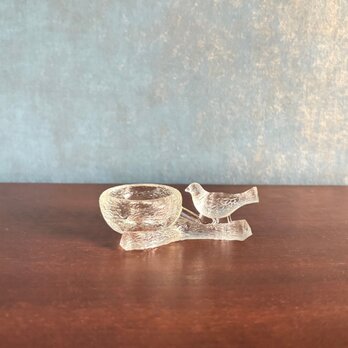 Sweden vintage egg stand ❀⁎༶クリスタルガラスの小鳥さんのエッグスタンド クリア A