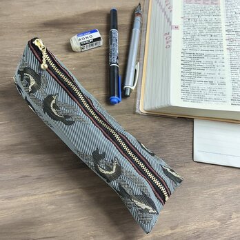 【イルカ】畳縁　テトラ型　ペンケース　グレー　魚　海　いるか　マリン