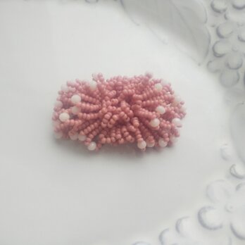 刺繍ブローチ　フワフワ　クラシックピンク