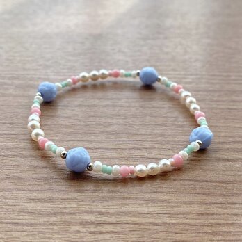 ブルーローズ & パステル ヴィンテージ ブレスレット