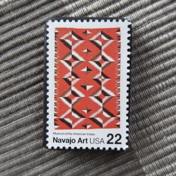 アメリカ1986年　フォークアート切手ブローチ 10893