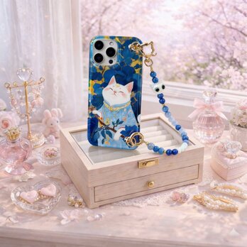 iPhoneケース ビーズハンドストラップ付き かわいい ギフト スマホケース 落下防止 大人可愛い スマホケース