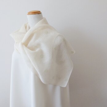 麻（ラミー）１００％　若葉のパーツ入りストール