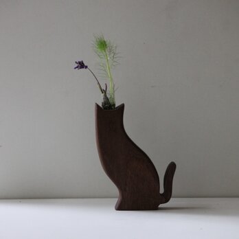 『B品』木の猫花瓶