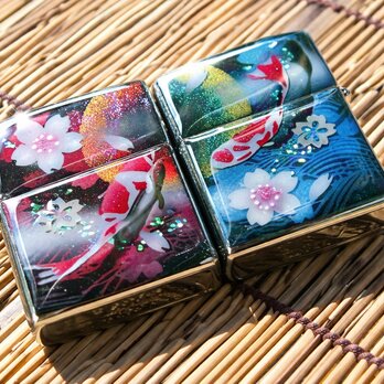 ペアzippoケース ライター ジッポ 和柄 伝統 職人 手作り 送料無料 名入れ ハンドメイド プレゼント ギフト