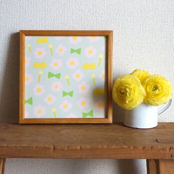 「 flower pop（sugar grey） 」 20cm角ポスター