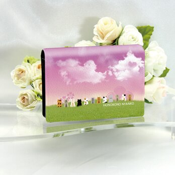 名刺ケース・名刺入れ【ほのぼのにゃんこ・せいぞろい（恋空花）】（名入れ可）