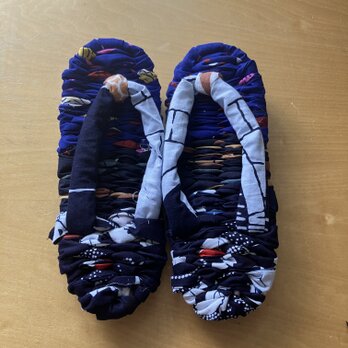 布ぞうり　本体：浴衣地　綿　23～25ｃｍ