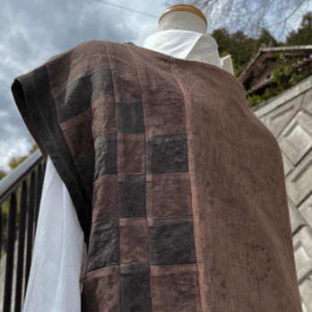 カラミ織 柿渋染めブラウス25036