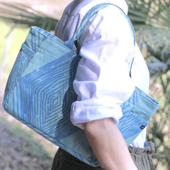 トートバッグ（サイドポケットＳ）「ミチ」_育てよう_ひし柄