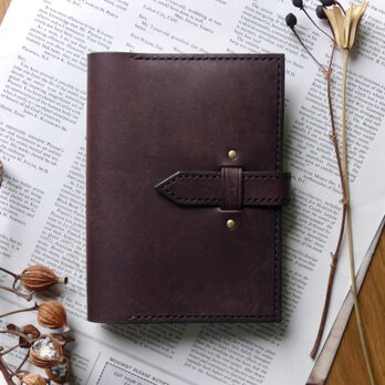 イタリア革の手帳カバー／A6サイズ／ダークブラウン