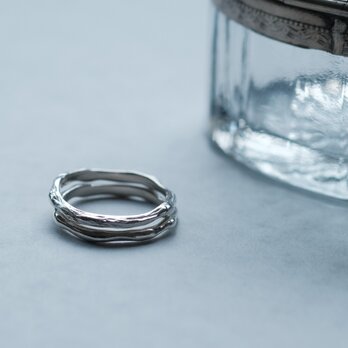 小枝 テクスチャー セット リング シルバー925