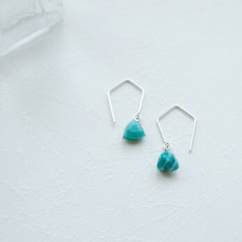 青緑 ジャスパー 天然石 フック ピアス シルバー925