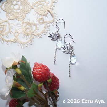 *幸運を運ぶ*パヴェのツバメのピアス　Sv925