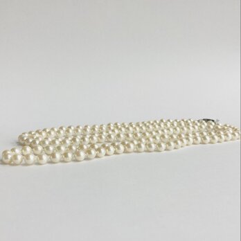 貝パール2Wayオールノットロングネックレス/約6.5mm約120cm/クリームツートン/made in japan