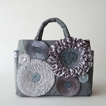 gray ribbon flower standard bag