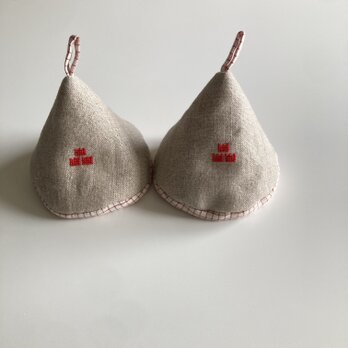 三角鍋つかみ２個セット*クロスステッチ*王冠