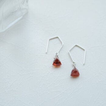 ガーネット 天然石 フック ピアス シルバー925