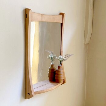 掛け鏡　チェリー　小さな棚付き