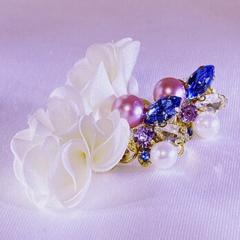 ビジュー付きフラワータッセルピアス♡