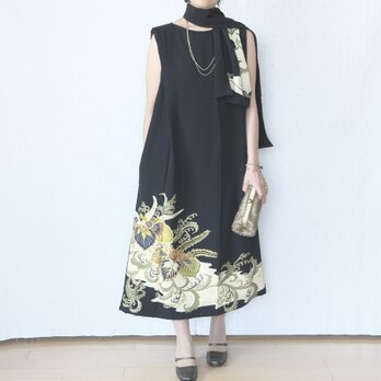 送料無料♩ショルダータックワンピース　ショール付き