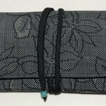８７０５　大島紬の着物で作った和風財布・ポーチ