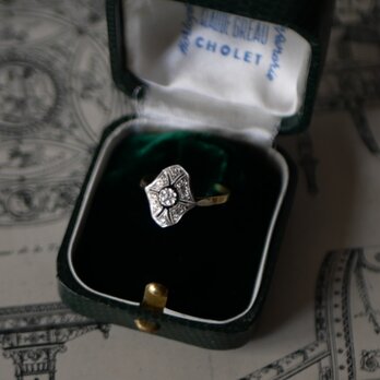 【FR-63】プラチナ K18イエローゴールド　指輪　フランスアンティーク　アンティークジュエリー