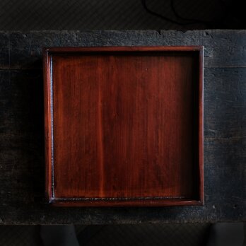 深く美しい色味◆伊勢漆器　胡桃足膳　角盆　古物　古民家　骨董・antiques　明治〜昭和初期　i1