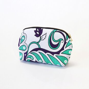 アフリカ布のラウンドポーチ（カンガ）化粧ポーチ ギフト プレゼント 贈り物