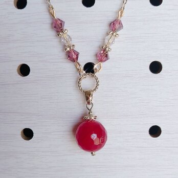 7月の誕生石『ルビー』の14kgfネックレス ペンダント