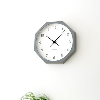 KATOMOKU muku clock 7 八角形 グレー km-60GR8 木製 無垢材