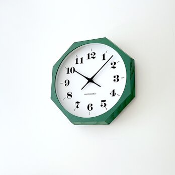 KATOMOKU muku clock 12 八角形 グリーン km-97GR8 木製 無垢材