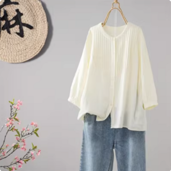 【受注】綿100％/半袖シャツ/コットンブラウス/大人おしゃれカジュアル/ゆったりシルエット/通勤/夏