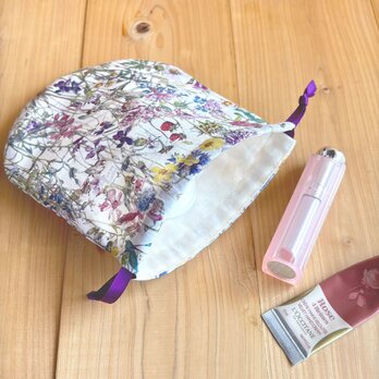 リバティ　まるい巾着　15センチ＜Wild Flowers＞(ワイルドフラワーズ)