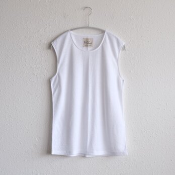リネンコットンアンダーウェア　ノースリーブ（白・メンズMサイズ）