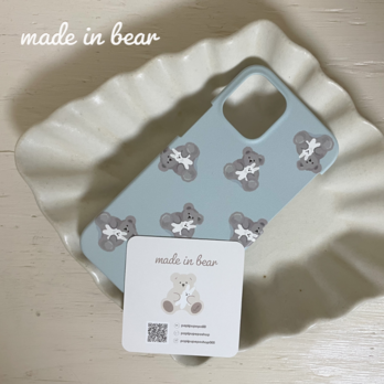 くまさんとうさぎさん グリーン｜made in bear（iPhone / Android対応 スマホケース）