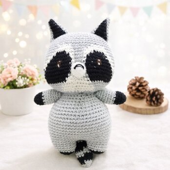 あみぐるみ アライグマ おもちゃ 出産祝い 女の子 子供誕生日 編みぐるみ