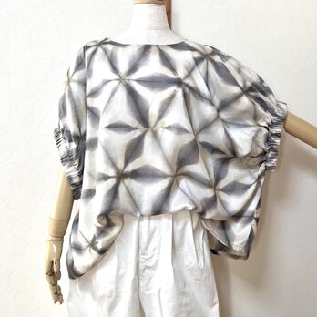 正絹　ベンガラ　板締め絞り　着物リメイク