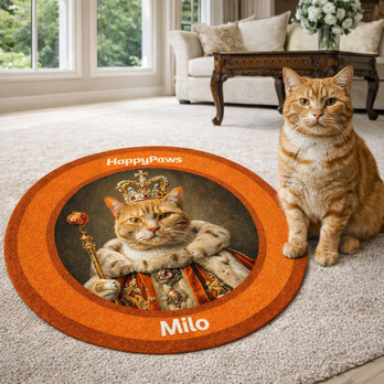ルネサンス風ペット肖像ラグ｜うちの子写真で作る名入れマット
