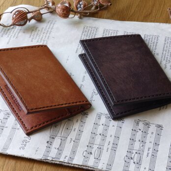 イタリア革の免許証ケース／身分証ケース／ダークブラウン